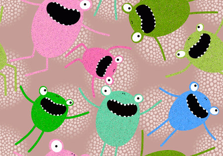 Cartoon animals seamless frogs pattern for wrapping paper and kids clothes print and fabrics and...