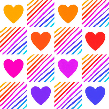 Valentines hearts cartoon pattern for wrapping paper and kids clothes print and fabrics and...