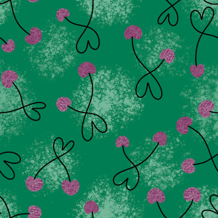 Summer fruit seamless cherry and love hearts pattern for wrapping paper and kids clothes print and...