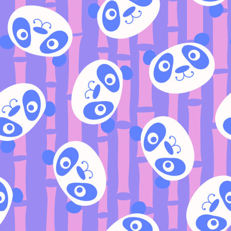 Animals cartoon seamless panda pattern for wrapping paper and kids clothes print and linens and fabrics and festive packaging . high quality illustrationの写真素材