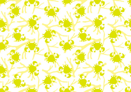 Cartoon silhouette animals seamless crabs pattern for wrapping paper and kids clothes print and fabrics and linens and festive packaging and swimsuit textiles. high quality illustrationの写真素材