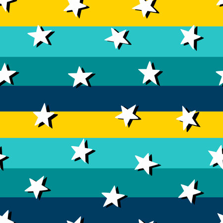 Cartoon geometric seamless stars and stripes pattern for wrapping paper and kids clothes print and...