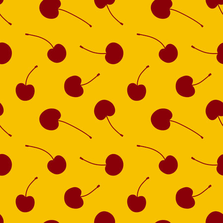 Cartoon fruit berries seamless cherry pattern for wrapping paper and fabrics and linens and kids clothes print and festive packaging. high quality illustrationの写真素材