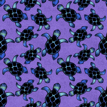 Animals cartoon seamless turtle and water ocean waves pattern for wrapping paper and linens and fabrics and kids clothes print and packaging. high quality illustrationの写真素材