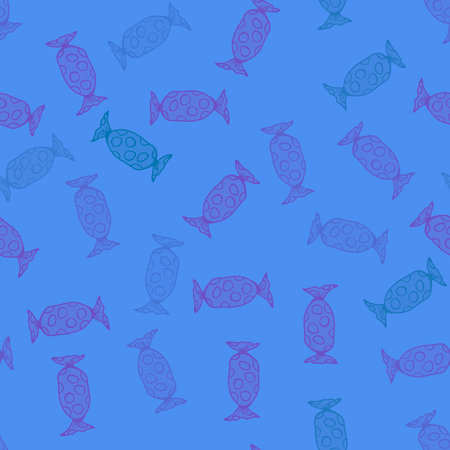 Cartoon doodle seamless sugar candy pattern for wrapping paper and fabrics and linens and kids clothes print and kindergarten textiles. high quality illustrationの写真素材