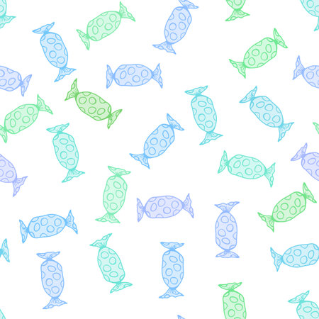 Cartoon doodle seamless sugar candy pattern for wrapping paper and fabrics and linens and kids clothes print and kindergarten textiles. high quality illustrationの写真素材