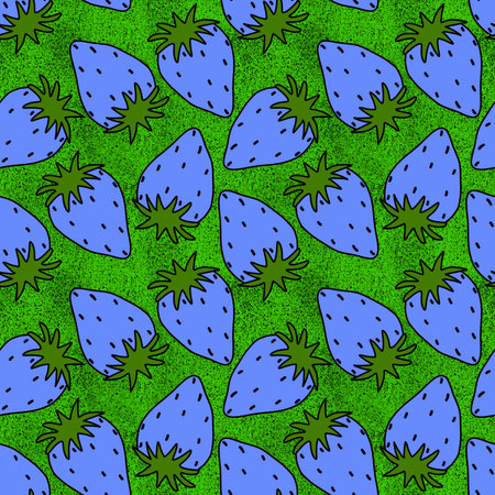 Cartoon fruit doodle seamless strawberry pattern for wrapping paper and fabrics and linens and kids clothes print and summer textiles. high quality illustrationの写真素材