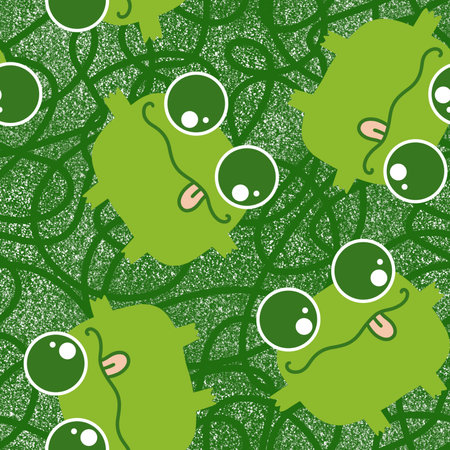 Cartoon kawaii animals seamless frogs pattern for wrapping paper and fabrics and linens and kids clothes print and kindergarten textiles. high quality illustrationの写真素材