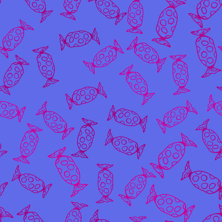 Cartoon doodle seamless sugar candy pattern for wrapping paper and fabrics and linens and kids clothes print and kindergarten textiles. high quality illustrationの写真素材