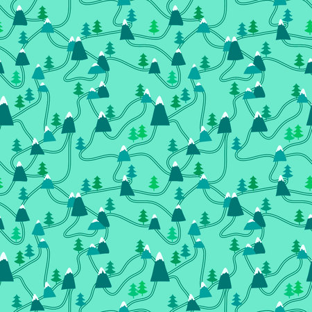 Cartoon forest seamless trees and animals pattern for wrapping paper and kids clothes print and fabrics and linens and festive accessories and travel packaging. high quality illustrationの写真素材