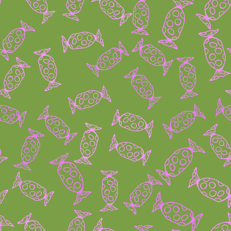 Cartoon doodle seamless sugar candy pattern for wrapping paper and fabrics and linens and kids clothes print and kindergarten textiles. high quality illustrationの写真素材