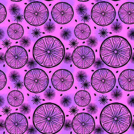 Cartoon summer seamless lemon pattern for wrapping paper and fabrics and linens and kids clothes print and swimsuit textiles and festive packaging. high quality illustrationの写真素材