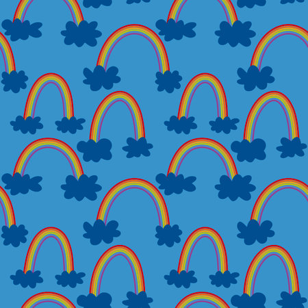 Pride month rainbow seamless pattern for wrapping paper and fabrics and linens and festive packaging. high quality illustrationの写真素材