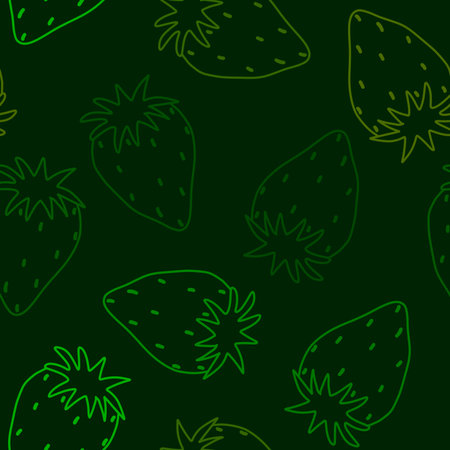 Cartoon fruit doodle seamless strawberry pattern for wrapping paper and fabrics and linens and kids clothes print and summer textiles. high quality illustrationの写真素材