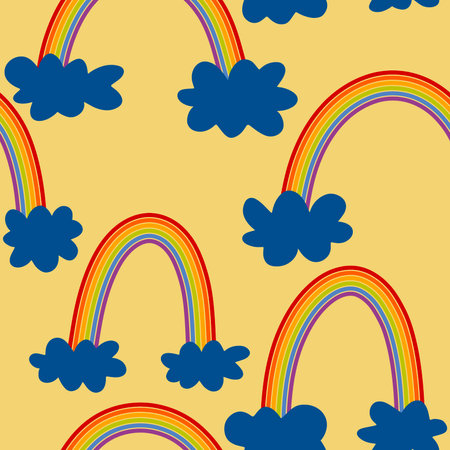 Pride month rainbow seamless pattern for wrapping paper and fabrics and linens and festive packaging. high quality illustrationの写真素材