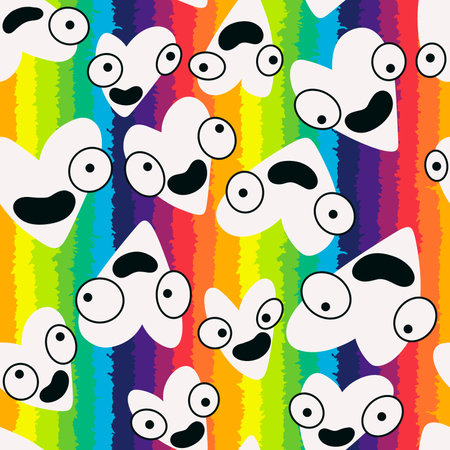 Valentines hearts cartoon pattern for wrapping paper and kids clothes print and fabrics and accessories and linens and textiles. high quality illustrationの写真素材