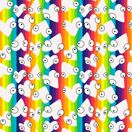 Valentines hearts cartoon pattern for wrapping paper and kids clothes print and fabrics and accessories and linens and textiles. high quality illustrationの写真素材
