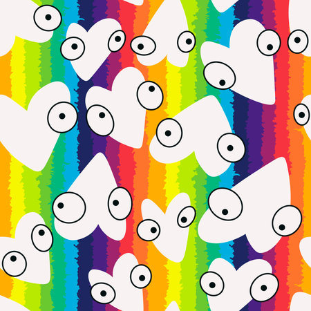 Valentines hearts cartoon pattern for wrapping paper and kids clothes print and fabrics and accessories and linens and textiles. high quality illustrationの写真素材