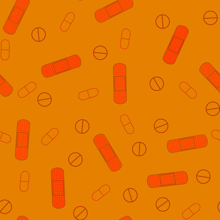 Cartoon medicine seamless pills pattern for wrapping paper and lines and fabrics and packaging and shops and doctors notebooks. high quality illustrationの写真素材