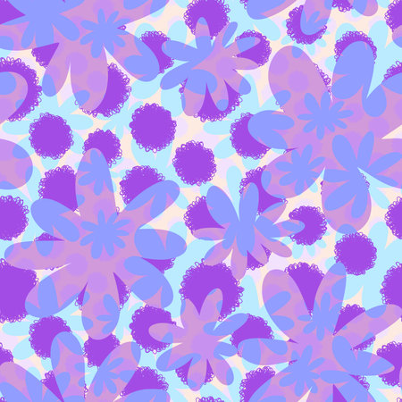 Floral seamless cartoon flower pattern for fabrics and textiles and packaging and gifts and cards...