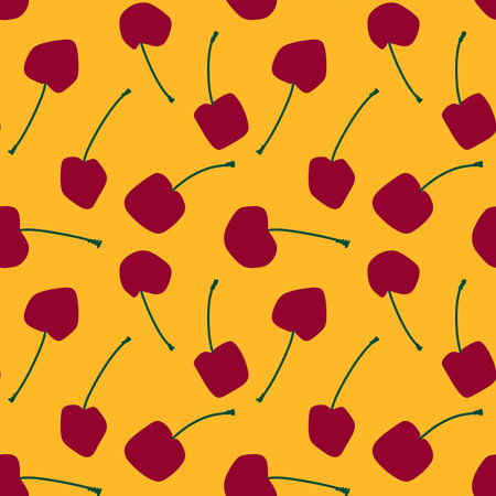 Cartoon summer fruit seamless cherry pattern for wrapping paper and fabrics and linens and kids clothes print and swimsuit textiles. high quality illustrationの写真素材