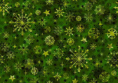 Winter watercolor snowflakes seamless Christmas polka dots pattern for new year gift box and wrapping paper and fabrics and linens and kids print and festive packaging. high quality illustrationの写真素材