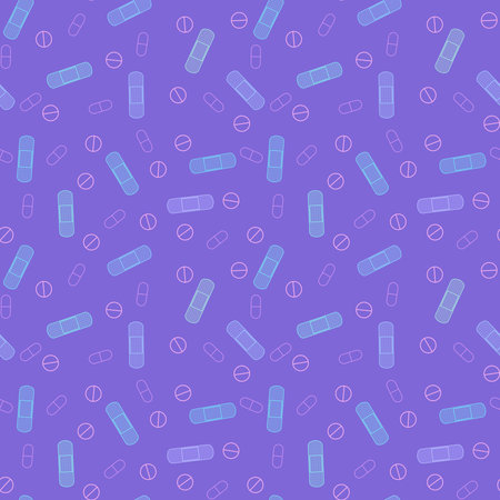 Cartoon medicine seamless pills pattern for wrapping paper and lines and fabrics and packaging and shops and doctors notebooks. high quality illustrationの写真素材