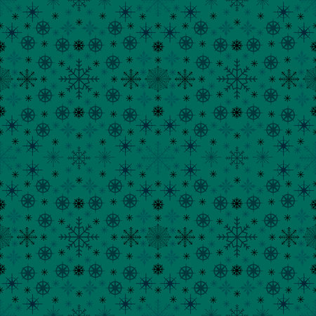 Winter watercolor snowflakes seamless Christmas polka dots pattern for new year gift box and wrapping paper and fabrics and linens and kids print and festive packaging. high quality illustrationの写真素材