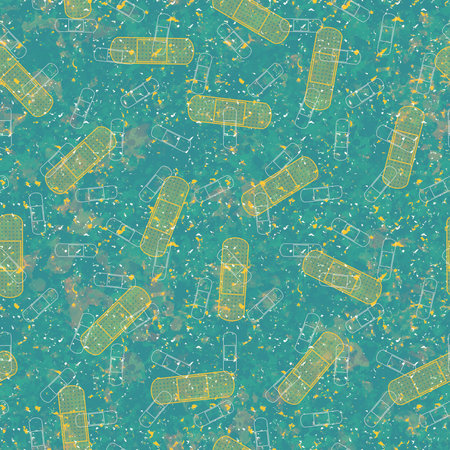 Medicine patch seamless health care pattern for kids and wrapping paper and fabrics and linens and packaging and accessories. high quality illustrationの写真素材