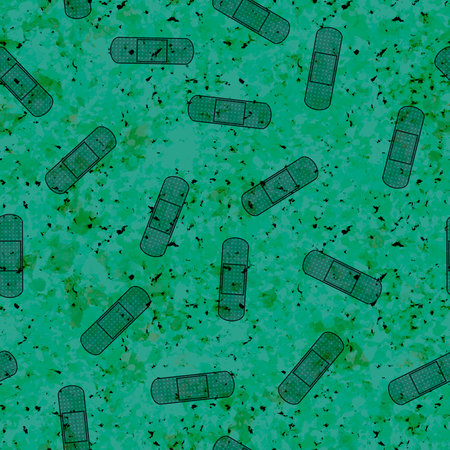 Medicine patch seamless health care pattern for kids and wrapping paper and fabrics and linens and packaging and accessories. high quality illustrationの写真素材