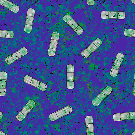 Medicine patch seamless health care pattern for kids and wrapping paper and fabrics and linens and packaging and accessories. high quality illustrationの写真素材