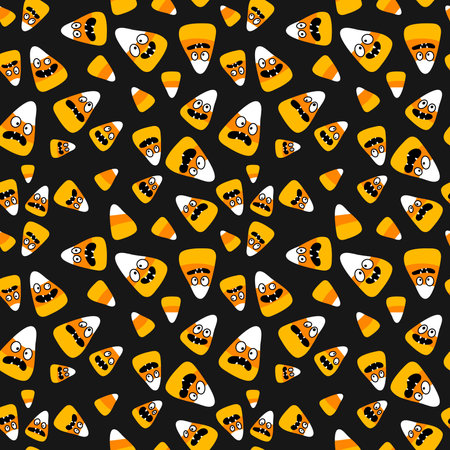 Halloween cartoon candy seamless sugar monster pattern for wrapping paper and fabrics and kids clothes print and autumn accessories and festive packaging . high quality illustrationの写真素材