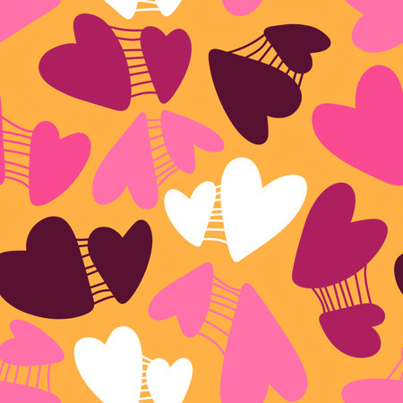 Valentines hearts seamless cartoon love pattern for wrapping paper and fabrics and kids clothes print and festive packaging and birthday accessories. high quality illustrationの写真素材