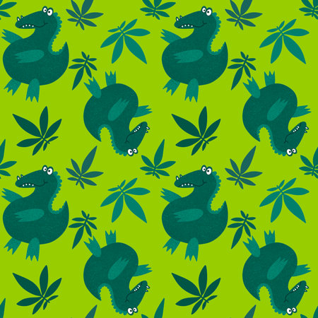 Cartoon summer animals seamless crocodile pattern for fabrics and wrapping paper and kids clothes print and festive packaging and child accessories. high quality illustrationの写真素材