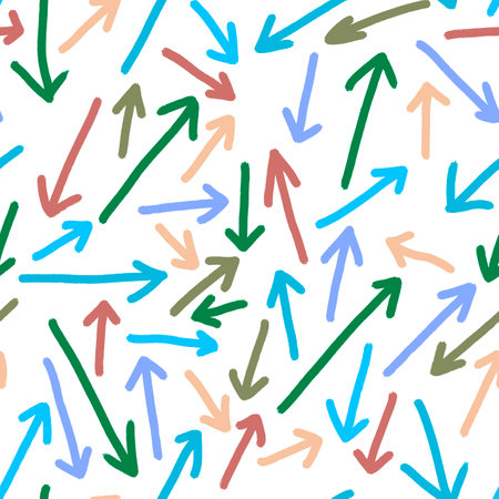 Seamless pattern with arrows on white background for wallpaper and fabricsの写真素材