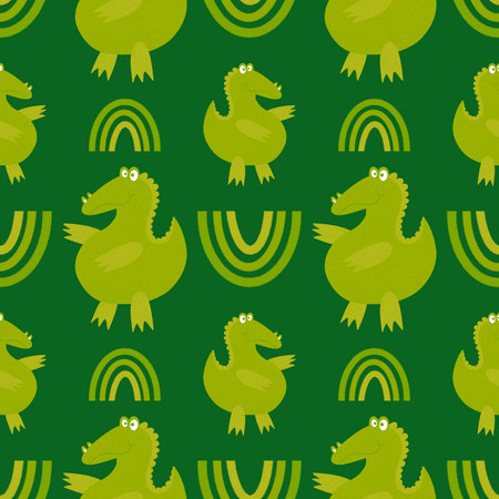 Cartoon summer animals seamless crocodile pattern for fabrics and wrapping paper and kids clothes print and festive packaging and child accessories. high quality illustrationの写真素材