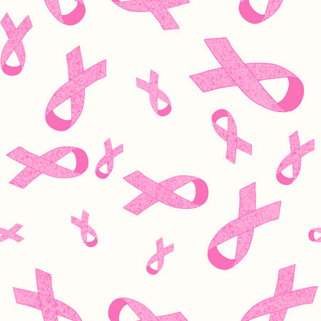 Breast cancer month seamless pink ribbon day mammogram pattern for wrapping paper and media accessories and medicine textiles. high quality illustrationの写真素材
