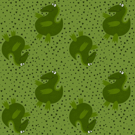 Cartoon summer animals seamless crocodile pattern for fabrics and wrapping paper and kids clothes print and festive packaging and child accessories. high quality illustrationの写真素材