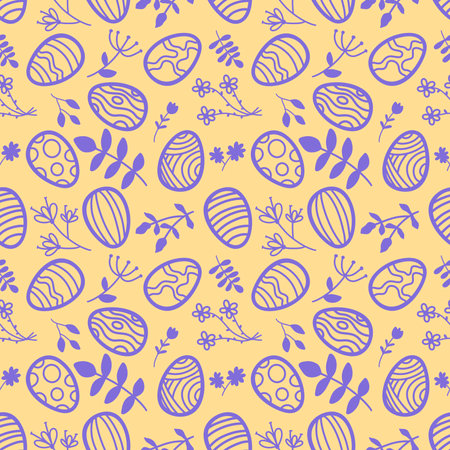 Easter eggs seamless cartoon stripes and polka dots pattern for fabrics and wrapping paper and kids...