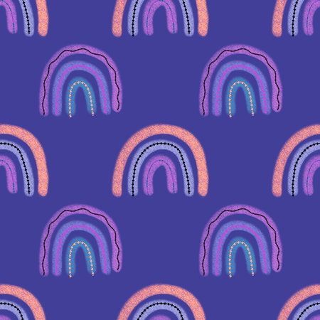 Cartoon kids seamless rainbow pattern for wrapping paper and fabrics and fashion textiles and festive accessoriesの写真素材
