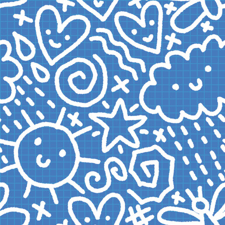 Cartoon school seamless doodle pattern for wrapping paper and fabrics and kids clothes print and fashion textiles and festive packaging and linens. high quality illustrationの写真素材