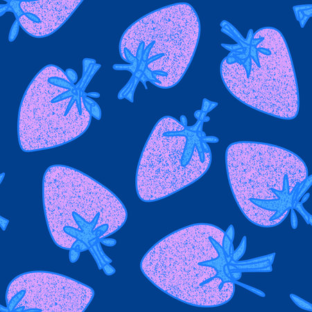Summer cartoon line art berries seamless strawberry fruit pattern for wrapping paper and fabrics and kids clothes print and festive packaging and kitchen accessories. high quality illustrationの写真素材
