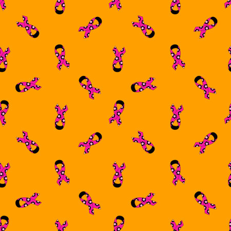 Breast cancer month seamless pink ribbon day mammogram pattern for wrapping paper and media accessories and medicine textiles. high quality illustrationの写真素材