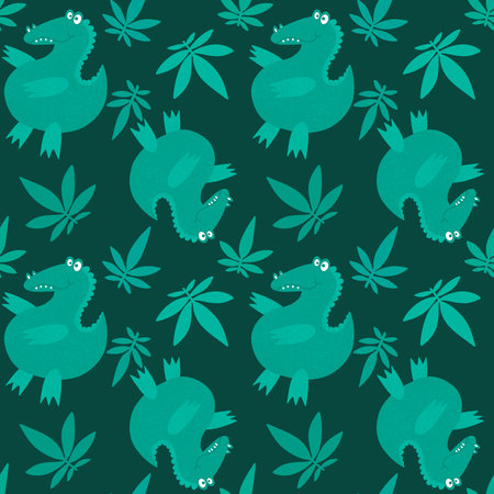 Cartoon summer animals seamless crocodile pattern for fabrics and wrapping paper and kids clothes print and festive packaging and child accessories. high quality illustrationの写真素材