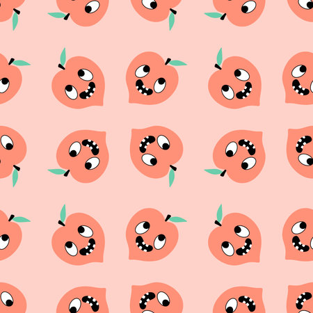 Summer fruit seamless peach pattern for wrapping paper and fabrics and lines and kids clothes print...