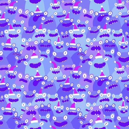 Christmas animals seamless frogs pattern for wrapping paper and fabrics and lines and kids clothes print and winter accessories and new year packaging. High quality illustrationの写真素材