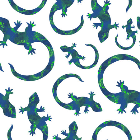 Summer cartoon animals seamless lizard pattern for wrapping paper and fabrics and lines and kids clothes print and festive packaging and accessories and beach clothes. High quality illustrationの写真素材