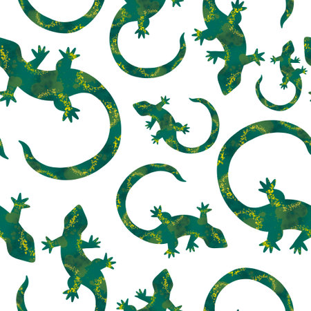 Summer cartoon animals seamless lizard pattern for wrapping paper and fabrics and lines and kids clothes print and festive packaging and accessories and beach clothes. High quality illustrationの写真素材