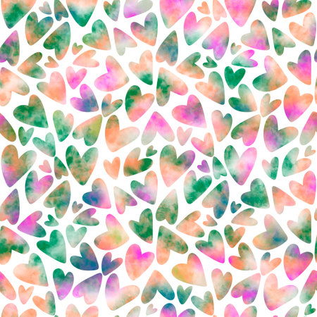 Valentines hearts seamless cartoon love pattern for wrapping paper and fabrics and kids clothes print and festive packaging and birthday accessories. High quality illustrationの写真素材