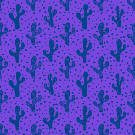 Summer floral seamless cactus pattern for fabrics and lines and wrapping paper and festive packaging...